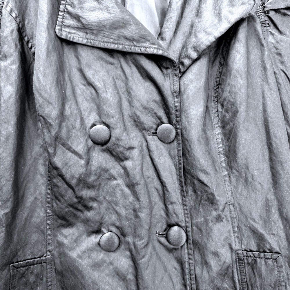 INC International Concepts Womens XL Black Ruched Sleeve Trench Coat Jacket - Picture 13 of 16